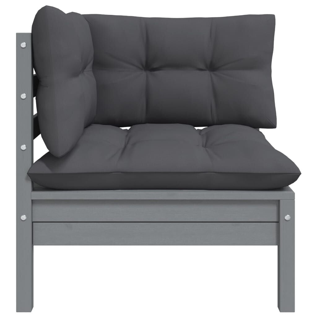 Vidaxl Canapé de jardin 2 places en pin massif gris - Jusqu'à -47%