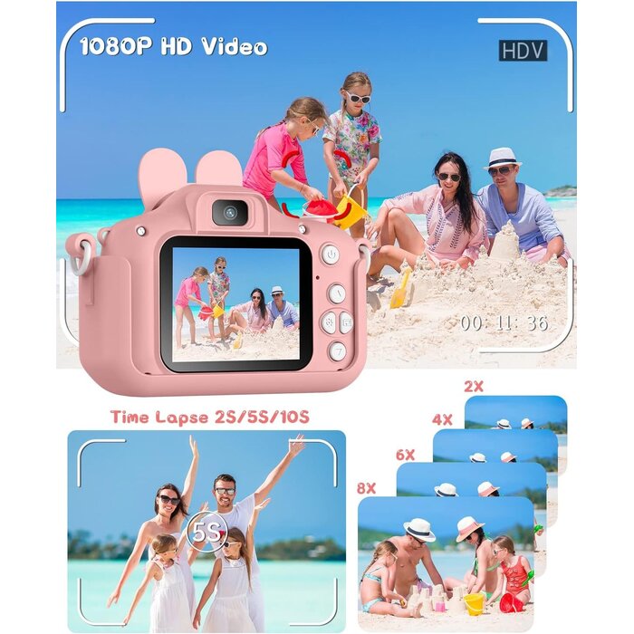 Appareil photo numérique pour enfants - Rose - Jusqu'à -40%