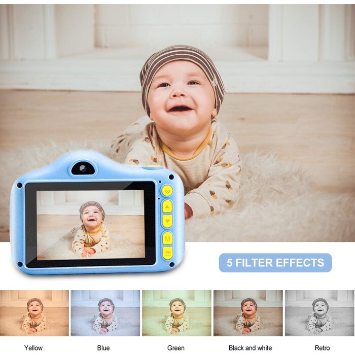 Appareil photo numérique pour enfants 12MP - Bleu - Jusqu'à -43%