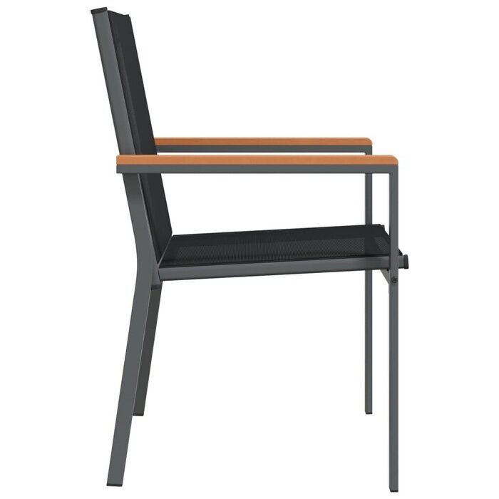 Vidaxl Lot de 2 chaises de jardin en textilène - Noir - Jusqu'à -46%