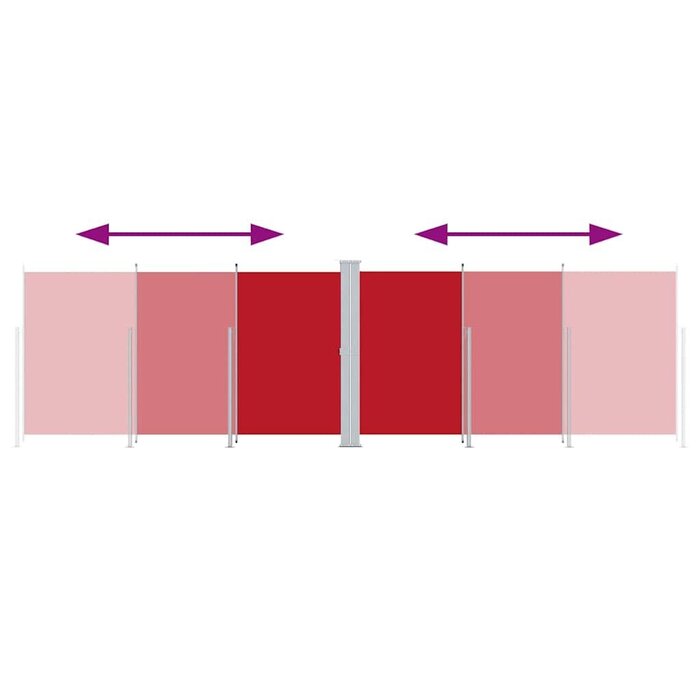 Vidaxl Paravent latéral rétractable 180x600 cm rouge - Jusqu'à 46% de réduction