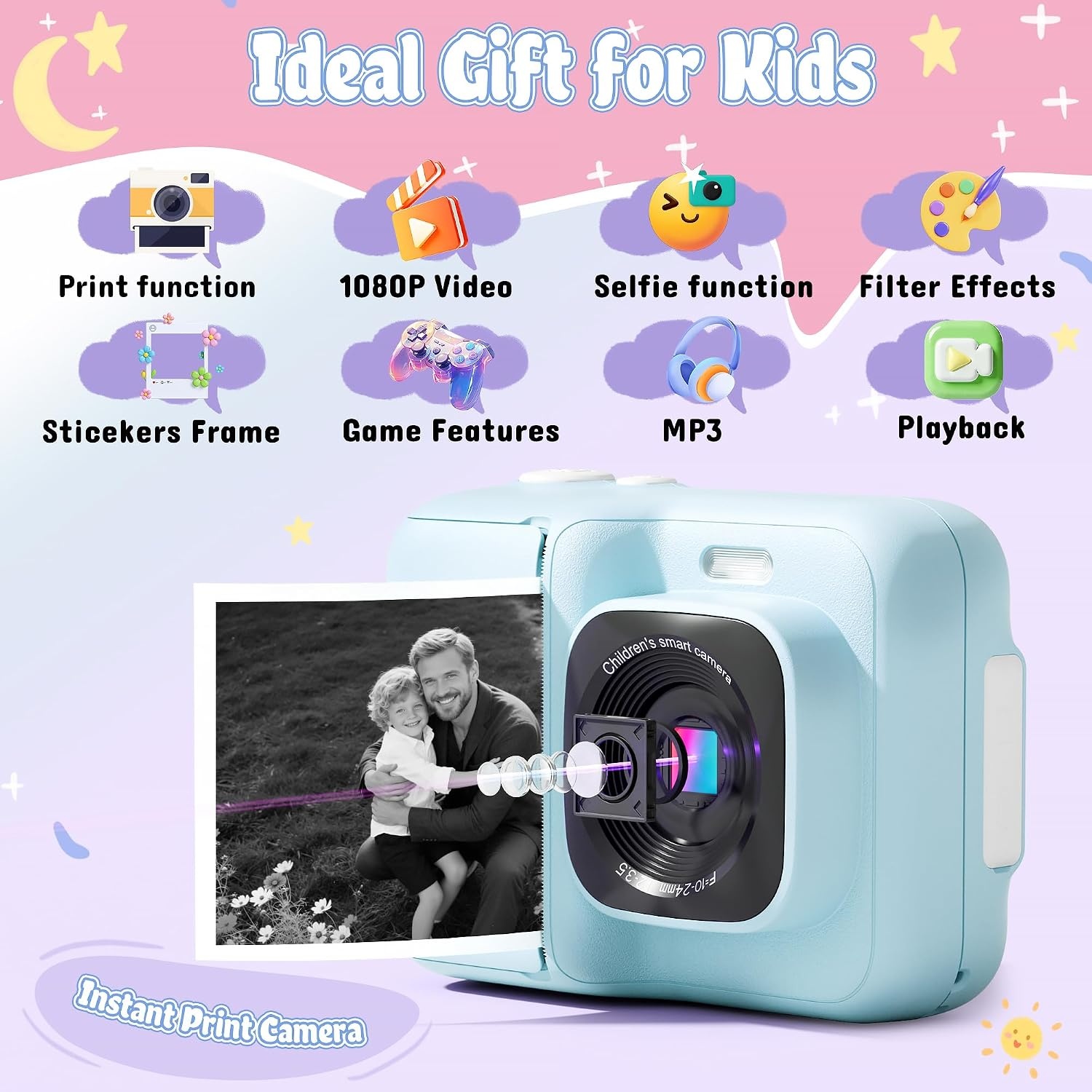 Appareil photo instantané enfant bleu - Jusqu'à -43% sur le prix neuf