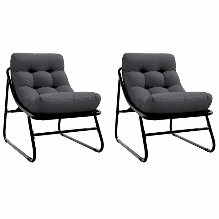 Vidaxl Ensemble salon de jardin métal noir 2 places - Jusqu'à -41% sur le prix