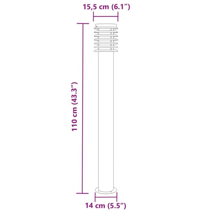 Vidaxl Lampadaire d'extérieur en inox 110 cm - Jusqu'à -50%