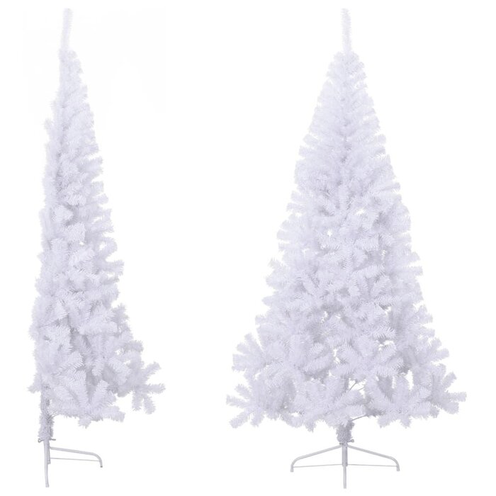 Vidaxl Sapin de Noël artificiel demi-arbre 240 cm blanc - Jusqu'à 39% de remise