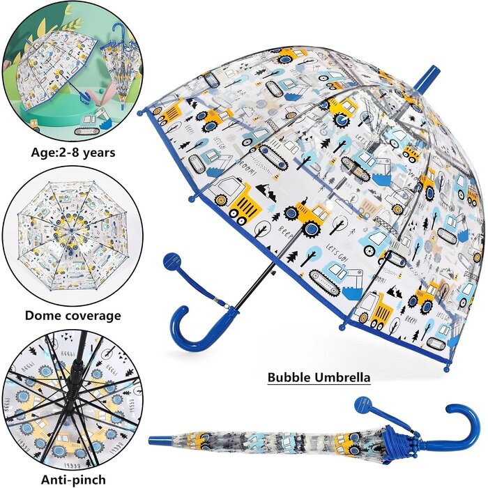 Parapluie enfant en dôme transparent - Ouverture auto - Jusqu'à -34%