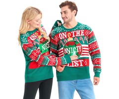 Pull de Noël humoristique vert sequins - Jusqu'à -36% de remise