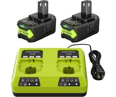 Kit 2 batteries 18V 5500mAh et chargeur double - Jusqu'à 34% de remise