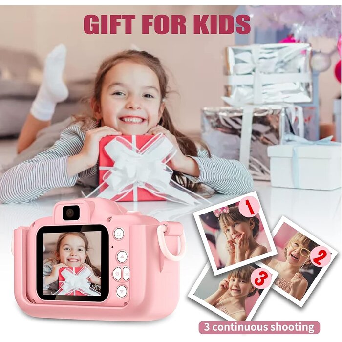 Appareil photo numérique enfant 20MP rose - Jusqu'à -38%