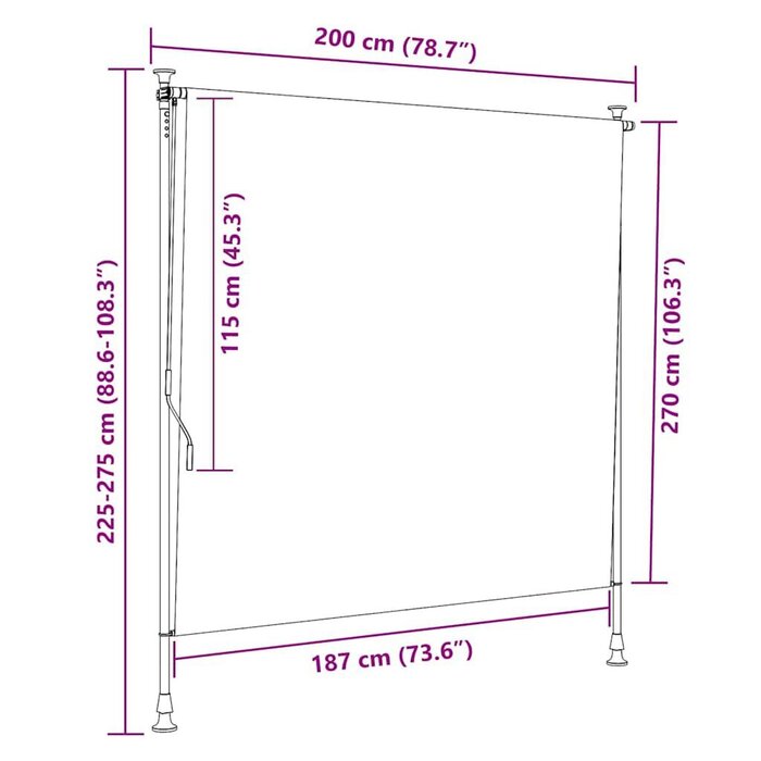 Vidaxl Store enrouleur d'extérieur 200x270 cm anthracite - Jusqu'à -50%