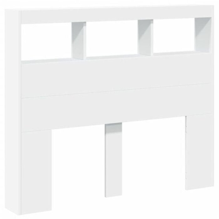 Vidaxl Tête de lit avec rangement et LED 120cm - Blanc - Jusqu'à -66%