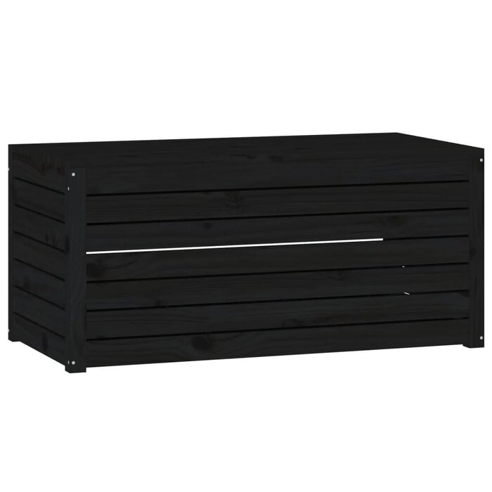 Vidaxl Coffre de jardin en pin massif noir - Jusqu'à 34% de remise