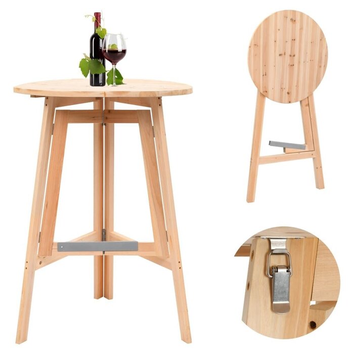 Vidaxl Table de bar pliable en épicéa 78 cm - Jusqu'à 35% de remise