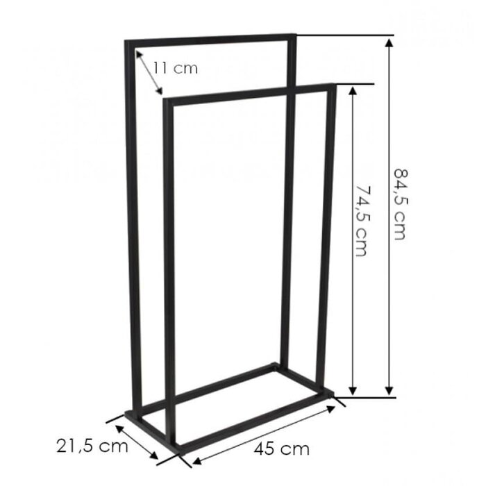 Viking Choice Porte-serviettes sur pied noir - Acier - Jusqu'à -43%