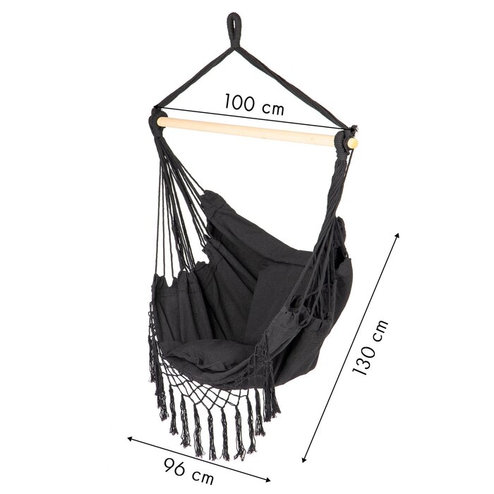 Viking Choice Fauteuil suspendu style brésilien noir - Jusqu'à 35% de réduction