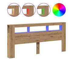 Vidaxl Tête de lit LED Chêne artisanal - 220 cm - Jusqu'à -47%