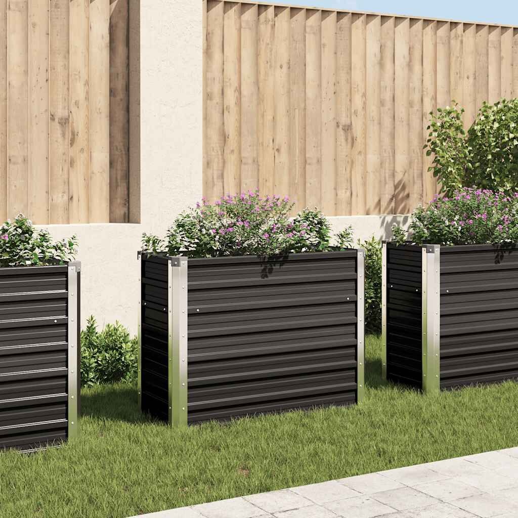 Vidaxl Jardinière surélevée en acier anthracite 100cm - Jusqu'à -40%