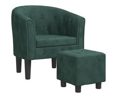 Vidaxl Fauteuil cabriolet avec repose-pieds - Velours vert - Jusqu'à 41% de remise