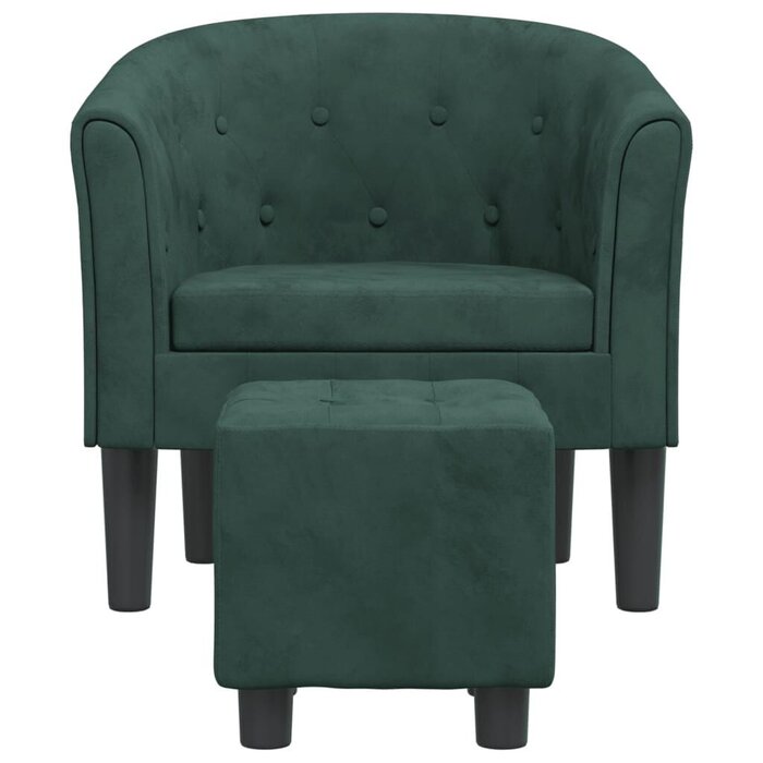 Vidaxl Fauteuil cabriolet avec repose-pieds - Velours vert - Jusqu'à 41% de remise