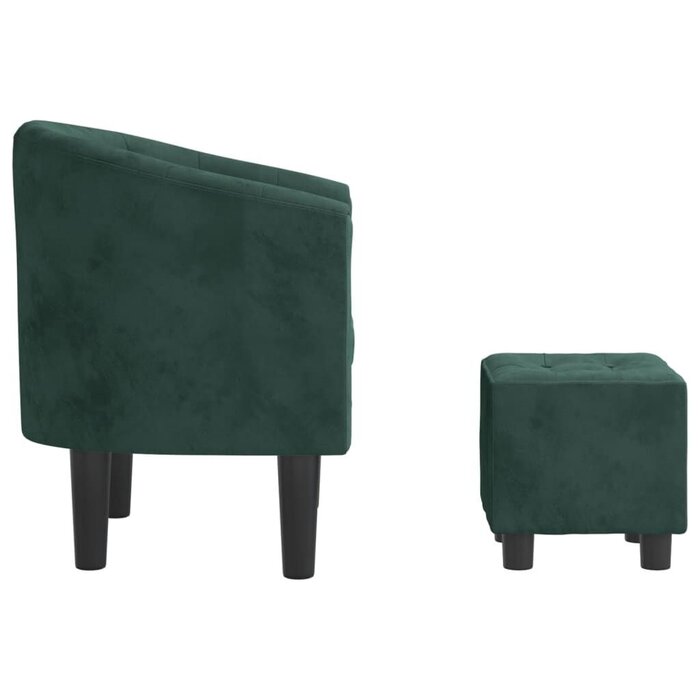Vidaxl Fauteuil cabriolet avec repose-pieds - Velours vert - Jusqu'à 41% de remise