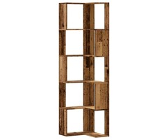 Vidaxl Bibliothèque d'angle 5 niveaux, aspect vieux bois - Jusqu'à -29%
