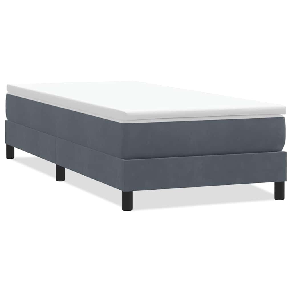 Vidaxl Sommier tapissier velours gris 100x220 cm - Jusqu'à -40%