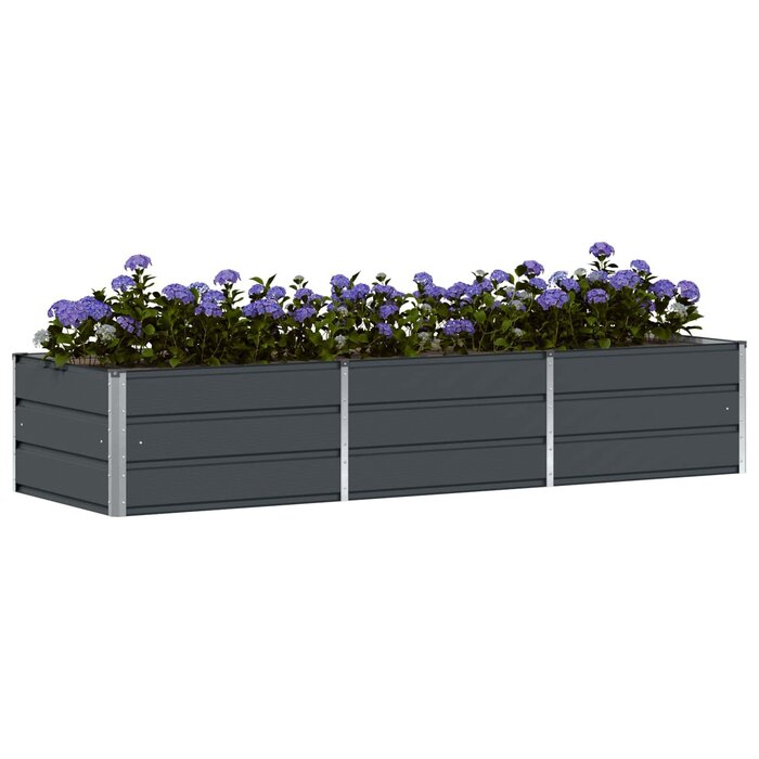 Vidaxl Jardinière en acier anthracite 240x80x45cm - Jusqu'à -41% sur le déstockage