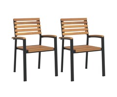 Vidaxl Lot de 2 chaises de jardin acacia et métal - Jusqu'à 41% de réduction