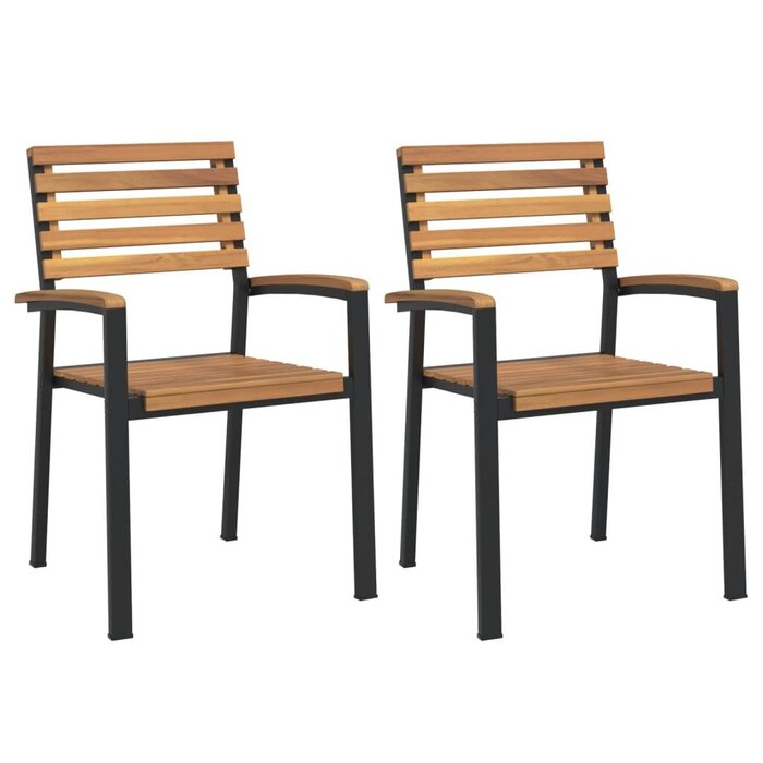 Vidaxl Lot de 2 chaises de jardin empilables bois d'acacia - Jusqu'à -47%