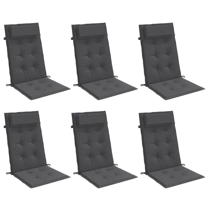 Vidaxl Lot de 6 coussins de jardin anthracite - Jusqu'à 40 % de réduction