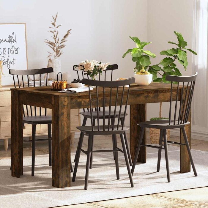 Vidaxl Table à manger bois chêne fumé 140cm - Jusqu'à -37%
