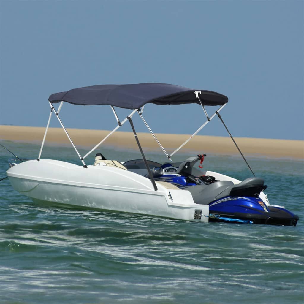 Vidaxl Bimini bateau 4 arceaux avec parois latérales - Bleu - Jusqu'à -42%