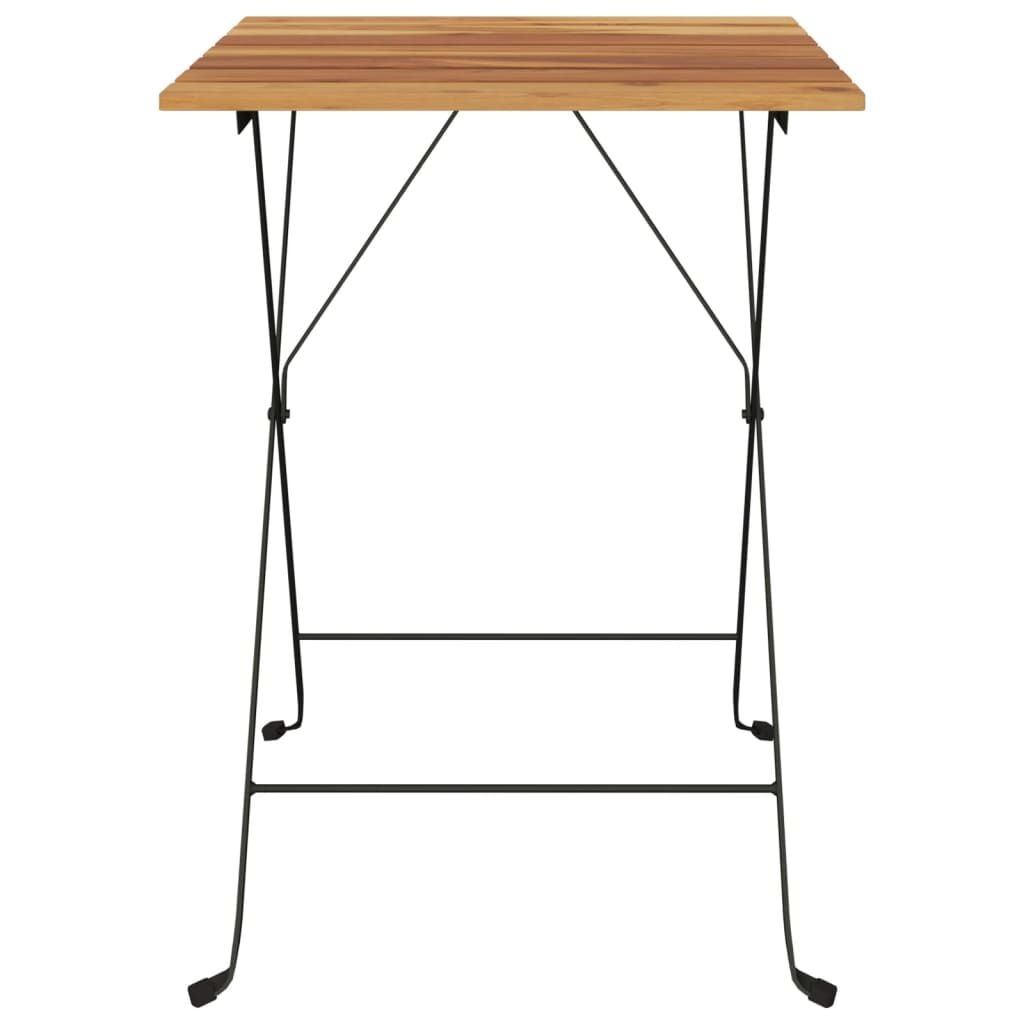 Vidaxl Table de bistro pliante en teck et acier - Jusqu'à -40%