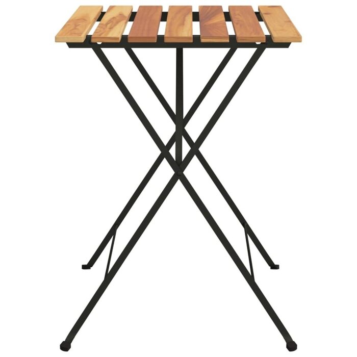 Vidaxl Table de bistro pliante en teck et acier - Jusqu'à -40%