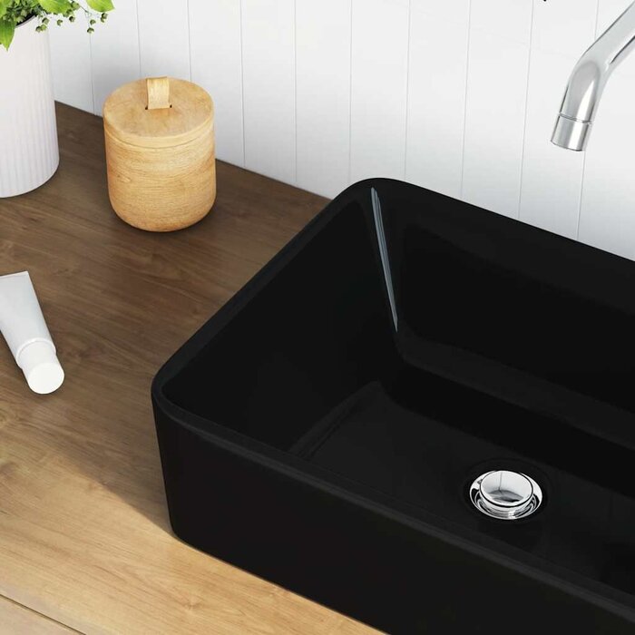 Vidaxl Vasque rectangulaire en céramique noire - Jusqu'à 36% de remise