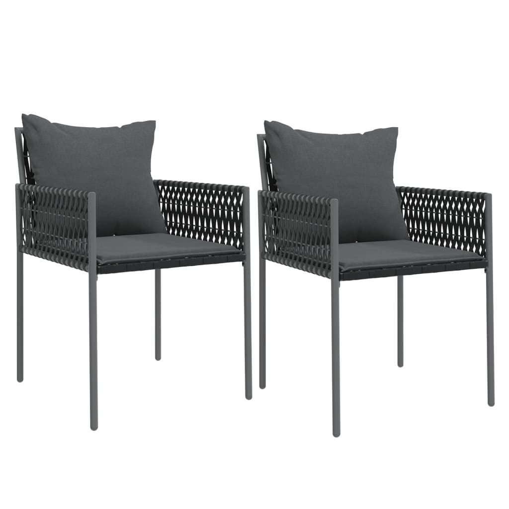 Vidaxl Lot de 2 chaises de jardin rotin noir - Jusqu'à -41%