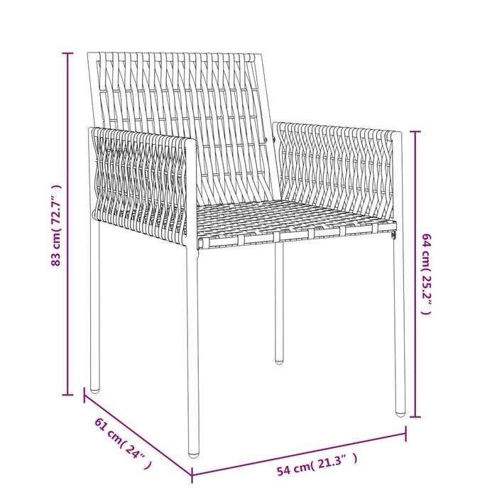Vidaxl Lot de 2 chaises de jardin rotin noir - Jusqu'à -41%