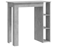 Vidaxl Table de bar avec étagères gris béton - Jusqu'à 36% de remise