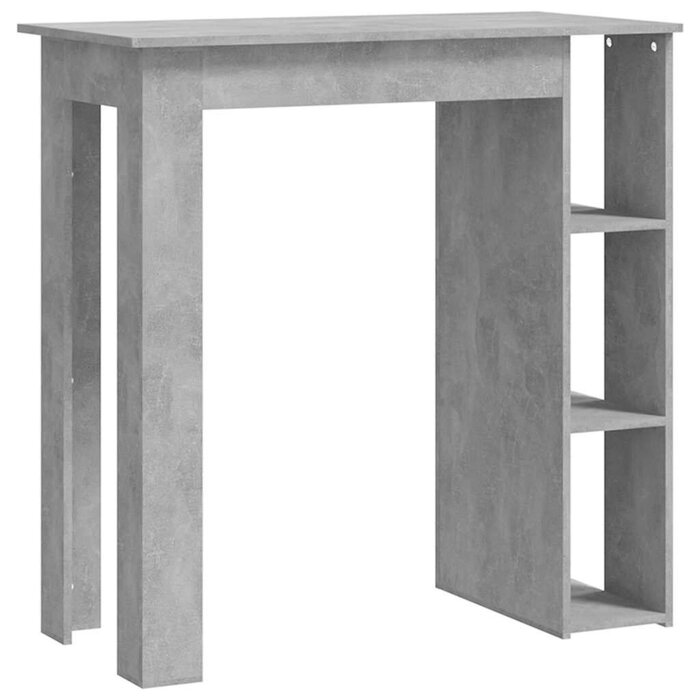 Vidaxl Table de bar avec étagères gris béton - Jusqu'à 36% de remise