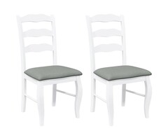 Vidaxl Lot de 2 chaises en bois massif blanc - Jusqu'à -42% sur votre sélection
