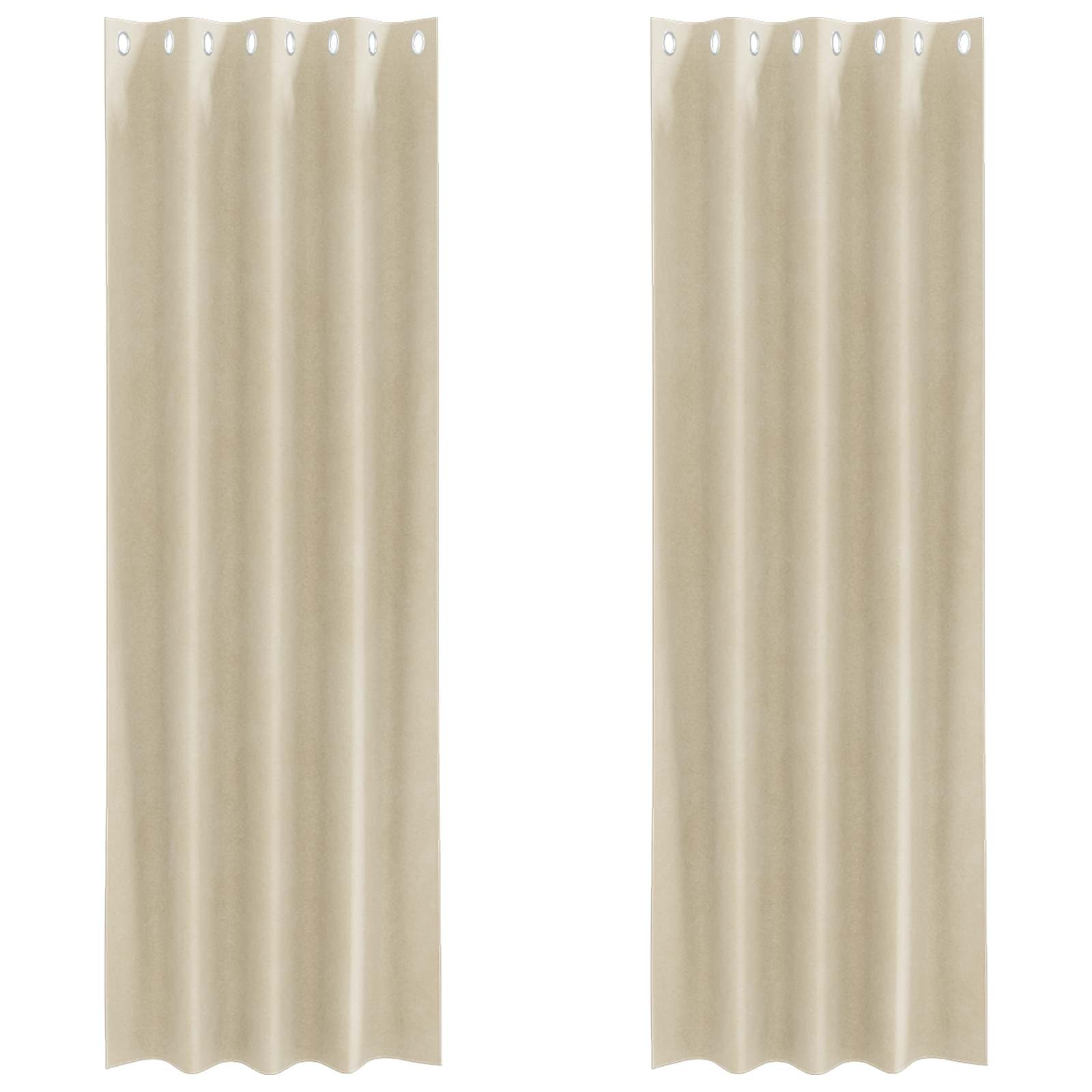 Vidaxl Rideaux occultants en velours crème 140x245cm (lot de 2) - Jusqu'à -39%