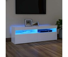 Vidaxl Meuble TV avec LED Blanc 120cm - Jusqu'à -41% de remise sur l'outlet