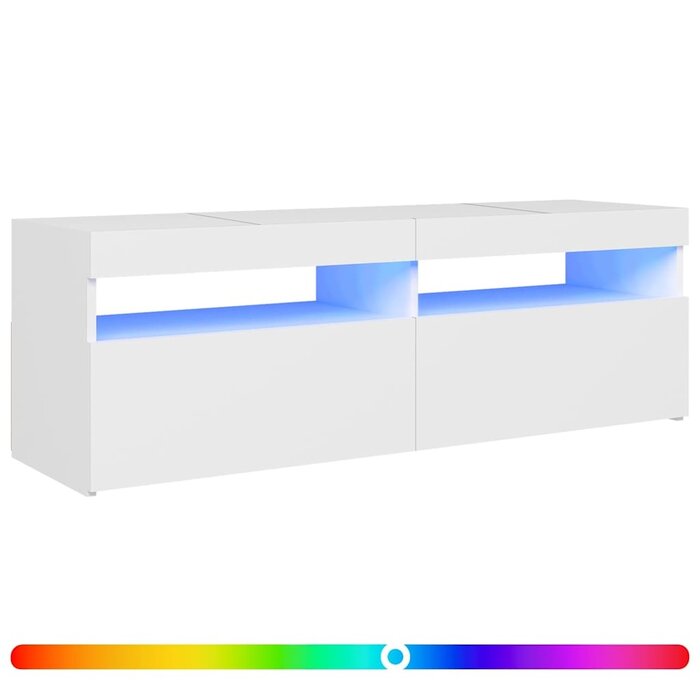 Vidaxl Meuble TV avec LED Blanc 120cm - Jusqu'à -41% de remise sur l'outlet