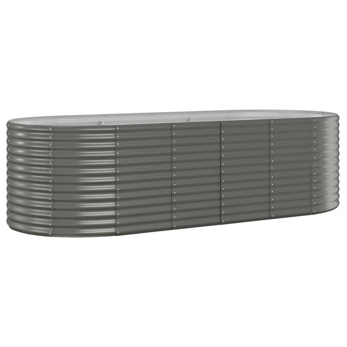 Vidaxl Jardinière surélevée ovale acier gris 249 cm - Jusqu'à -34%