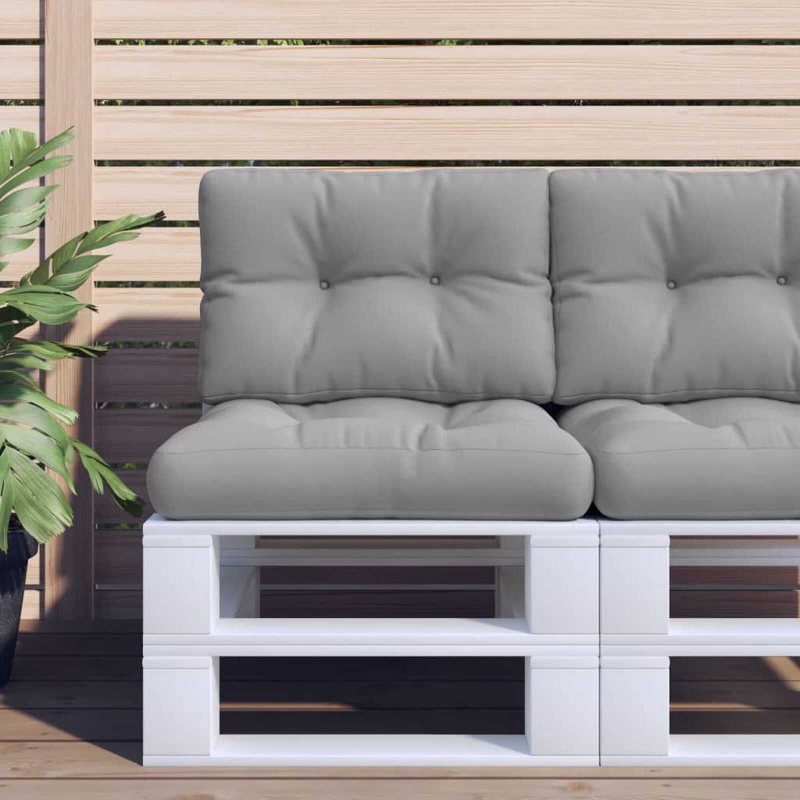 Vidaxl Lot de 2 coussins de palette gris 50x50 cm - Jusqu'à -34% de remise