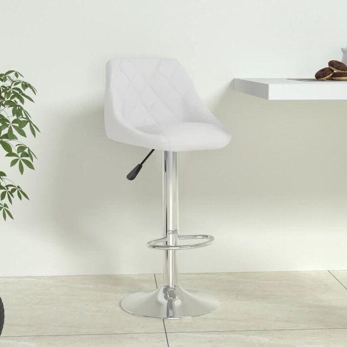 Vidaxl Tabouret de bar réglable en similicuir blanc - Jusqu'à 36% de réduction