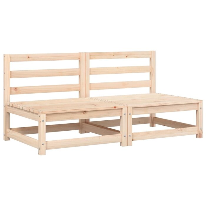 Vidaxl Lot de 2 bancs de jardin modulaires en pin avec coussins - Jusqu'à -30%