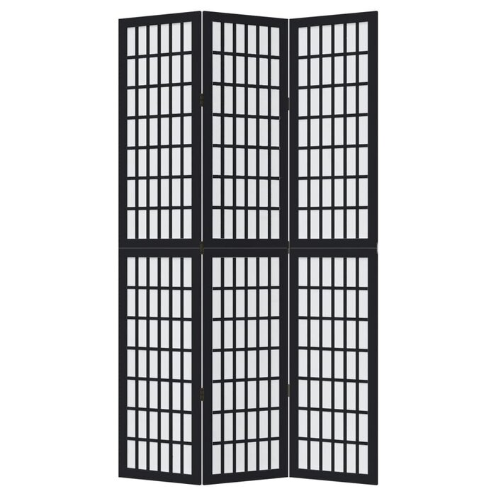 Vidaxl Paravent 3 panneaux en bois noir - 110x200 cm - Jusqu'à -36%