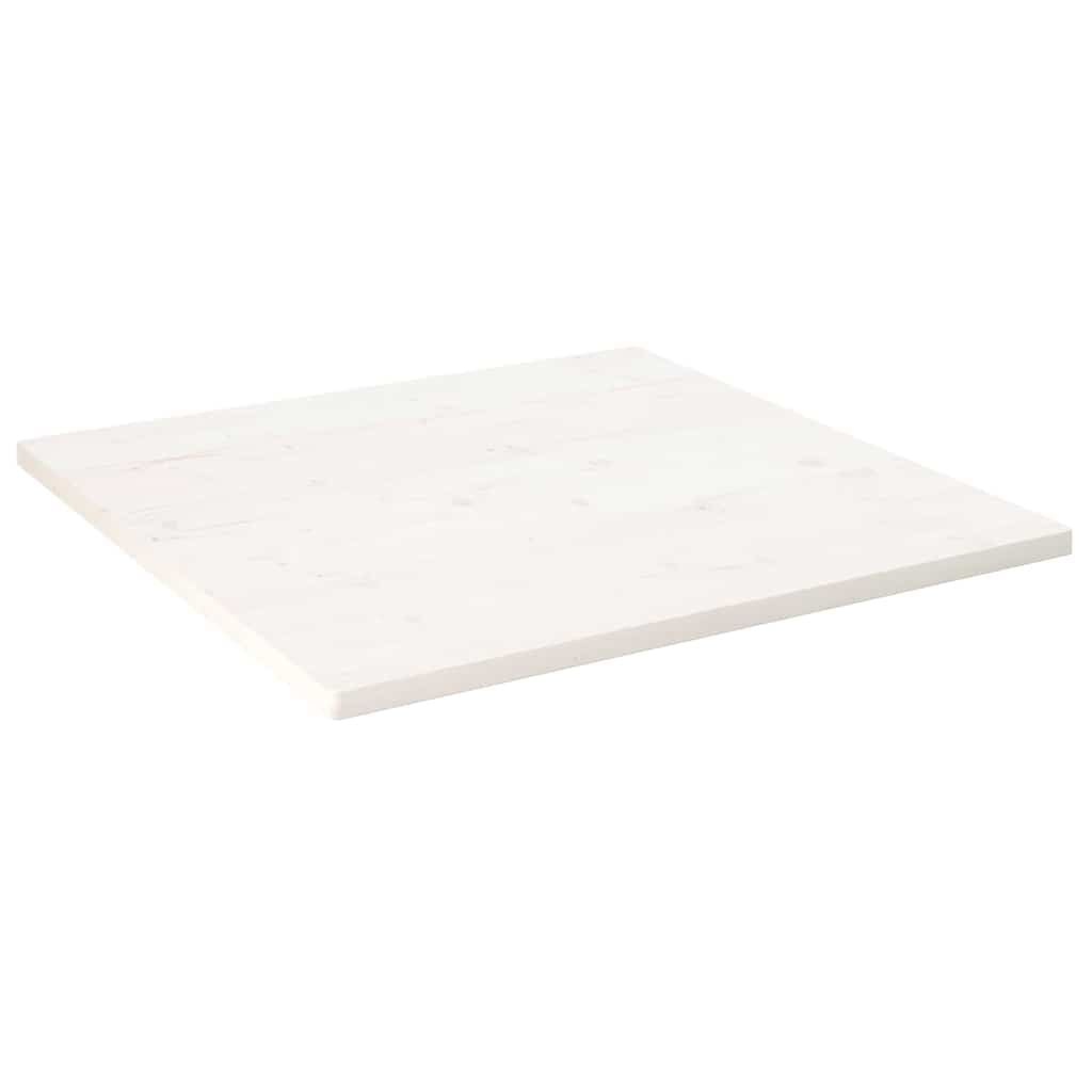 Vidaxl Plateau de table carré en pin massif blanc 80x80 cm - Jusqu'à -36%