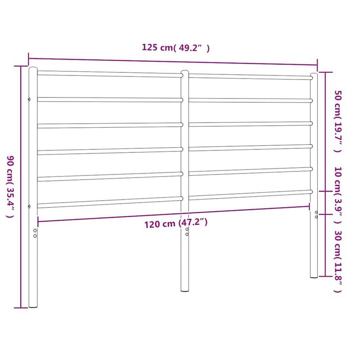 Vidaxl Tête de lit 120 cm en métal noir - Jusqu'à 61% de réduction